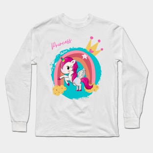 Unicorn rainbow princess Long Sleeve T-Shirt